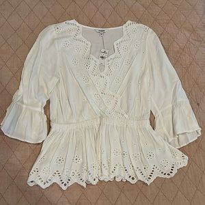 NWT Express White Eyelet Blouse